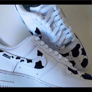 cow print air force 1's